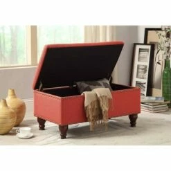 Large Rectangle Storage Bench with Nailhead Trim - HomePop -Ottomans Official Shop unnamed file 6764