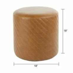 Diamond Stitched Round Ottoman Brown - Silverwood -Ottomans Official Shop unnamed file 678