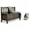 42" Portland Entryway Storage Bench with Drawers - Wyndenhall Distressed Gray