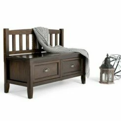 42" Portland Entryway Storage Bench with Drawers - Wyndenhall Distressed Gray