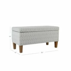 Large Textured Storage Bench - HomePop Ash Gray