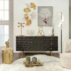 Metal Face Stool Gold - Sagebrook Home -Ottomans Official Shop unnamed file 68