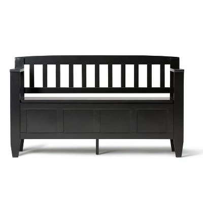 48" Riverside Solid Wood Entryway Storage Bench - Wyndenhall Coffee Brown 5 48" Riverside Solid Wood Entryway Storage Bench - Wyndenhall Coffee Brown - Image 3