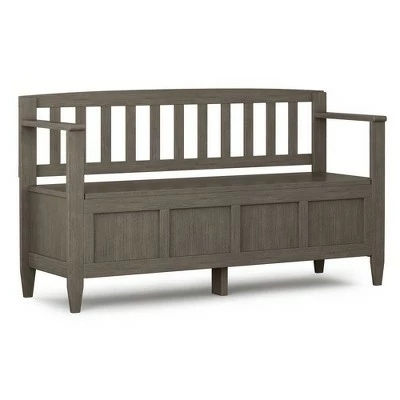 48" Riverside Solid Wood Entryway Storage Bench - Wyndenhall Coffee Brown 14 48" Riverside Solid Wood Entryway Storage Bench - Wyndenhall Coffee Brown - Image 12