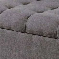 Button Tufted Storage Bench with Wooden Bun Feet - Benzara Brown -Ottomans Official Shop unnamed file 6865