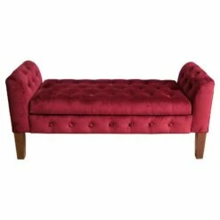 HomePop Velvet Tufted Storage Settee Bench Blue -Ottomans Official Shop unnamed file 6880