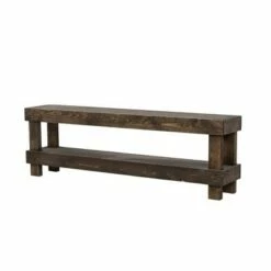 del Hutson Designs DHD1315dw Rustic Luxe Collection Sturdy Construction Contemporary Fully Assembled Wooden Décor Bench Seat, Dark Walnut, Large