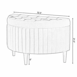 Fabulaxe Half Moon Modern Velvet Tufted Storage Ottoman Bench, Green Product Name -Ottomans Official Shop unnamed file 7050