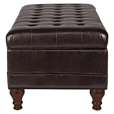 Deluxe Tufted Storage Bench Espresso - HomePop 5 Deluxe Tufted Storage Bench Espresso - HomePop - Image 3