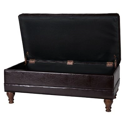Deluxe Tufted Storage Bench Espresso - HomePop 7 Deluxe Tufted Storage Bench Espresso - HomePop - Image 5