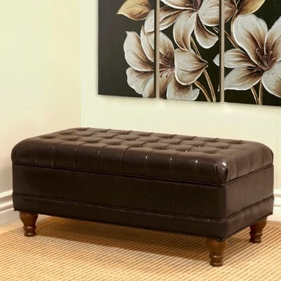 Deluxe Tufted Storage Bench Espresso - HomePop 12 Deluxe Tufted Storage Bench Espresso - HomePop - Image 10