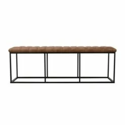 Draper Bench with Button Tufting - Homepop Black