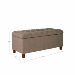 Tufted Storage Bench - HomePop Brown