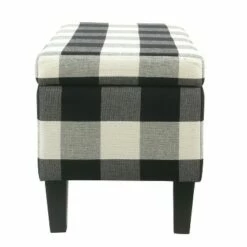 Large Decorative Storage Bench Black Plaid - HomePop -Ottomans Official Shop unnamed file 7109