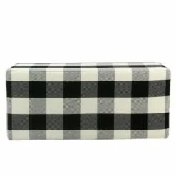 Large Decorative Storage Bench Black Plaid - HomePop -Ottomans Official Shop unnamed file 7110
