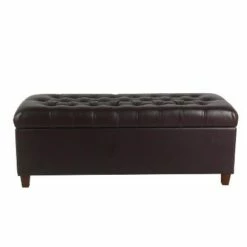 Homepop 48" Macalester Tufted Storage Bench Brown Faux Leather 21 Homepop 48" Macalester Tufted Storage Bench Brown Faux Leather -Ottomans Official Shop unnamed file 7146