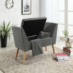 27" Storage Bench with Pillow and Blanket - Ore International Red -Ottomans Official Shop unnamed file 7160