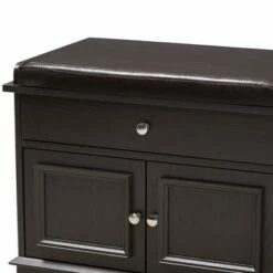 Mason Modern And Contemporary Wood 2 Drawer Shoe Storage Bench Dark Brown - Baxton Studio -Ottomans Official Shop unnamed file 7169