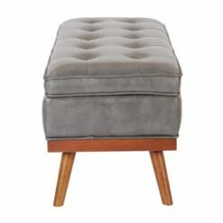 Katheryn Bonded Leather Storage Bench Pewter - OSP Home Furnishings -Ottomans Official Shop unnamed file 7183