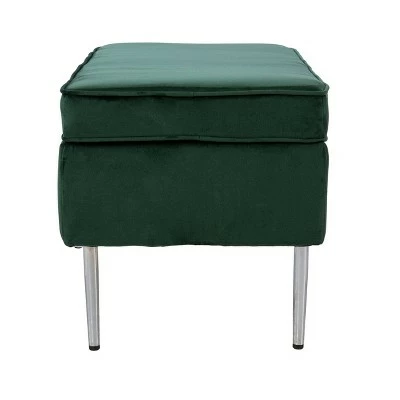 Danston Upholstered Storage Bench Green/Silver - Aiden Lane 7 Danston Upholstered Storage Bench Green/Silver - Aiden Lane - Image 5