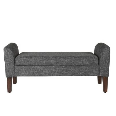 Tara Storage Bench Settee Heathered Gray - HomePop 3 Tara Storage Bench Settee Heathered Gray - HomePop
