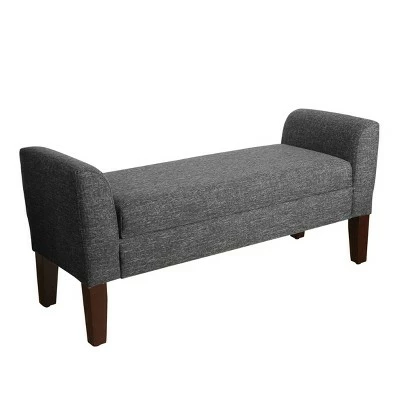 Tara Storage Bench Settee Heathered Gray - HomePop 4 Tara Storage Bench Settee Heathered Gray - HomePop - Image 2