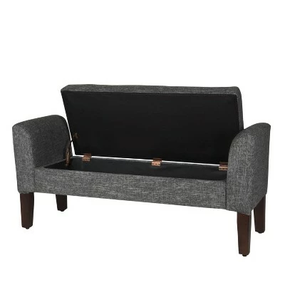 Tara Storage Bench Settee Heathered Gray - HomePop 8 Tara Storage Bench Settee Heathered Gray - HomePop - Image 6