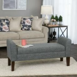 Tara Storage Bench Settee Heathered Gray - HomePop 26 Tara Storage Bench Settee Heathered Gray - HomePop -Ottomans Official Shop unnamed file 7217