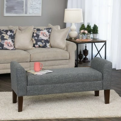 Tara Storage Bench Settee Heathered Gray - HomePop 13 Tara Storage Bench Settee Heathered Gray - HomePop - Image 11