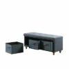 Tufted Bench with Basket Drawers - Ore International Gray -Ottomans Official Shop unnamed file 7221