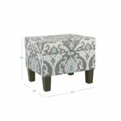 Suri Storage Ottoman Blue Slate - HomePop