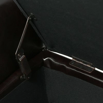 Hayes Faux Leather Armed Storage Ottoman Bench - Christopher Knight Home Brown 5 Hayes Faux Leather Armed Storage Ottoman Bench - Christopher Knight Home Brown - Image 3