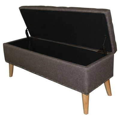 Tufted Storage Bench 17" - Gray - Ore International 3 Tufted Storage Bench 17" - Gray - Ore International