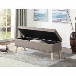 Tufted Storage Bench 17" - Gray - Ore International 7 Tufted Storage Bench 17" - Gray - Ore International -Ottomans Official Shop unnamed file 7298