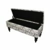 Modern Floral Storage Bench Black - Ore International