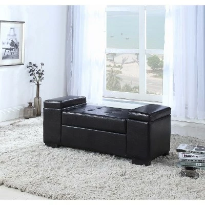 Open Storage Bench Dark Brown - Ore International 3 Open Storage Bench Dark Brown - Ore International