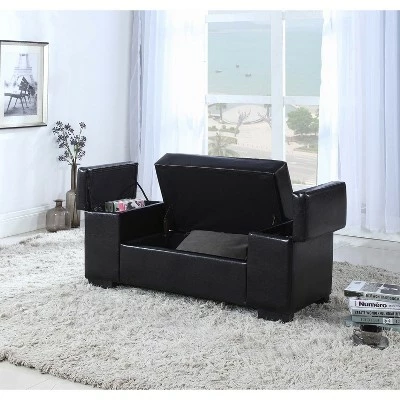 Open Storage Bench Dark Brown - Ore International 4 Open Storage Bench Dark Brown - Ore International - Image 2