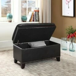 Double Cushion Storage Bench 16.75" - Espresso - Ore International 7 Double Cushion Storage Bench 16.75" - Espresso - Ore International -Ottomans Official Shop unnamed file 7368