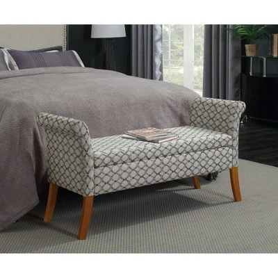 Garbo Storage Bench Ribbon Pattern Fabric - Breighton Home 3 Garbo Storage Bench Ribbon Pattern Fabric - Breighton Home
