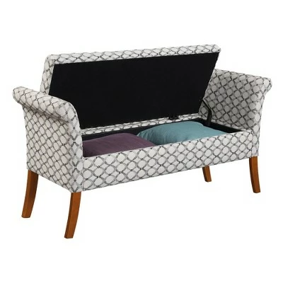 Garbo Storage Bench Ribbon Pattern Fabric - Breighton Home 4 Garbo Storage Bench Ribbon Pattern Fabric - Breighton Home - Image 2