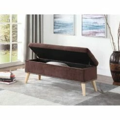 Tufted Storage Bench 17" - Brown - Ore International -Ottomans Official Shop unnamed file 7486