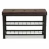 Rance Faux Leather Upholstered and Metal Shoe Storage Bench Dark Brown/Black - Baxton Studio -Ottomans Official Shop unnamed file 7487