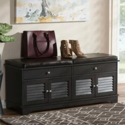 Leo Modern And Contemporary Wood 2 Drawer Shoe Storage Bench Dark Brown - Baxton Studio 17 Leo Modern And Contemporary Wood 2 Drawer Shoe Storage Bench Dark Brown - Baxton Studio -Ottomans Official Shop unnamed file 7500