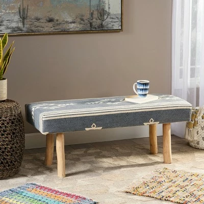 Laveta Boho Rectangular Bench - Christopher Knight Home Brown 3 Laveta Boho Rectangular Bench - Christopher Knight Home Brown