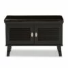 Sheffield Modern and Contemporary 2 - Door Wood Entryway Storage Cushioned Bench Shoe Rack Cabinet Organizer - Dark Brown - Baxton Studio 2 Sheffield Modern and Contemporary 2 - Door Wood Entryway Storage Cushioned Bench Shoe Rack Cabinet Organizer - Dark Brown - Baxton Studio -Ottomans Official Shop unnamed file 7552