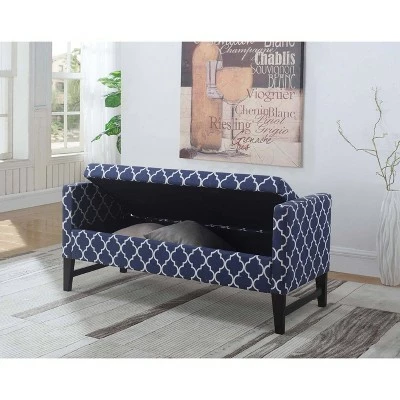 Storage Bench 23.5" - Blue - Ore International 5 Storage Bench 23.5" - Blue - Ore International - Image 3