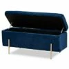 Rockwell Velvet Metal Storage Bench - Baxton Studio Blue/gold -Ottomans Official Shop unnamed file 7572