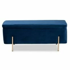 Rockwell Velvet Metal Storage Bench - Baxton Studio Blue/gold 15 Rockwell Velvet Metal Storage Bench - Baxton Studio Blue/gold -Ottomans Official Shop unnamed file 7573