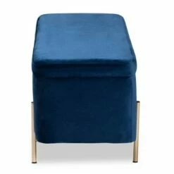Rockwell Velvet Metal Storage Bench - Baxton Studio Blue/gold 16 Rockwell Velvet Metal Storage Bench - Baxton Studio Blue/gold -Ottomans Official Shop unnamed file 7574