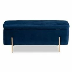 Rockwell Velvet Metal Storage Bench - Baxton Studio Blue/gold 17 Rockwell Velvet Metal Storage Bench - Baxton Studio Blue/gold -Ottomans Official Shop unnamed file 7575